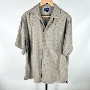 Paul Fredrick 100% Silk Patterned Button Down Shirt Size Large